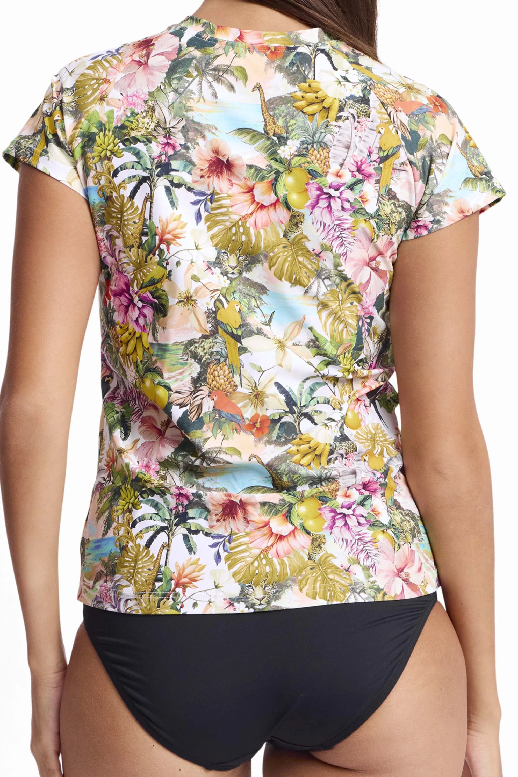 Sunseeker Sunseeker White Lotus Short Sleeve Mastectomy Rashie - White Sunseeker White Lotus Short Sleeve Mastectomy Rashie - White Splash Swimwear