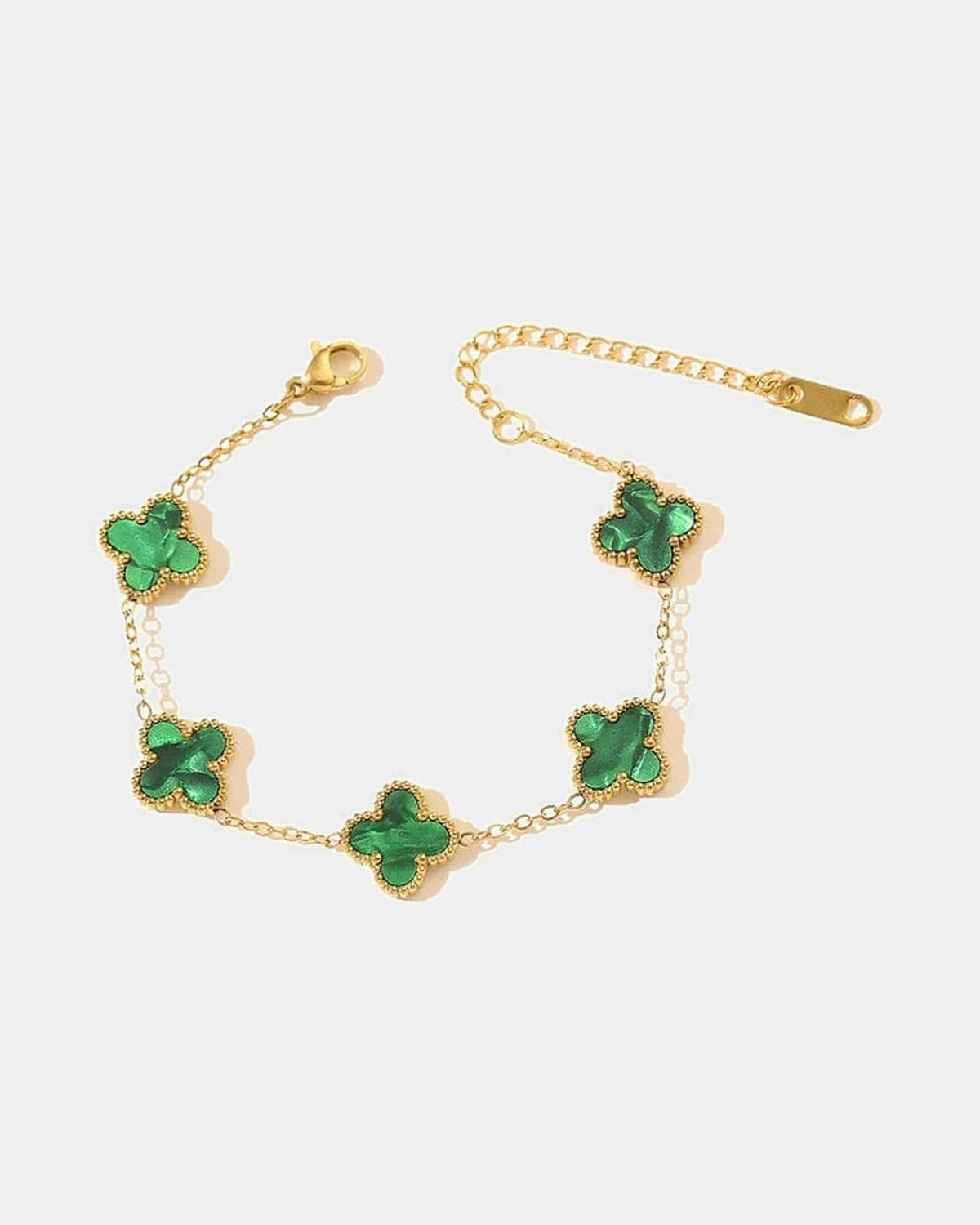 Susan Rose Stainless Steel Clover Bracelet - Green SSB60GGRN Stainless Steel Clover Bracelet - Green Splash Swimwear Jewellery 500106