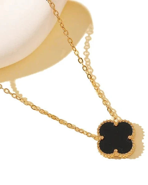 Susan Rose Stainless Steel Clover Necklace - Black SSN70BLK Stainless Steel Clover Necklace - Black Splash Swimwear Jewellery