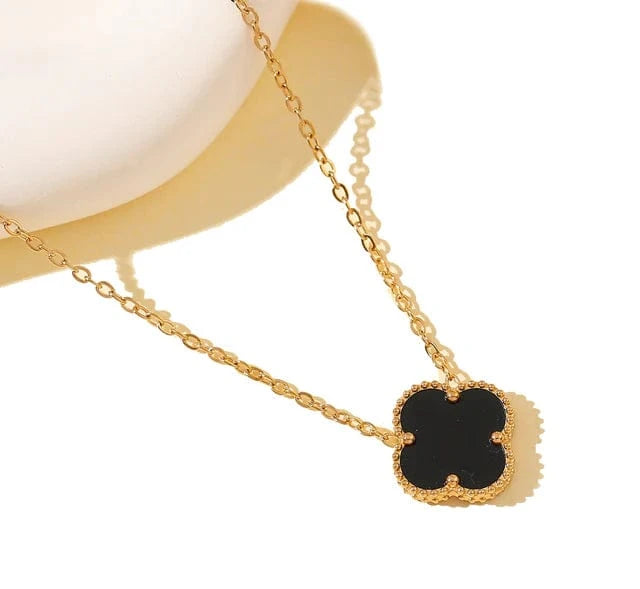 Susan Rose Stainless Steel Clover Necklace - Black SSN70BLK Stainless Steel Clover Necklace - Black Splash Swimwear Jewellery