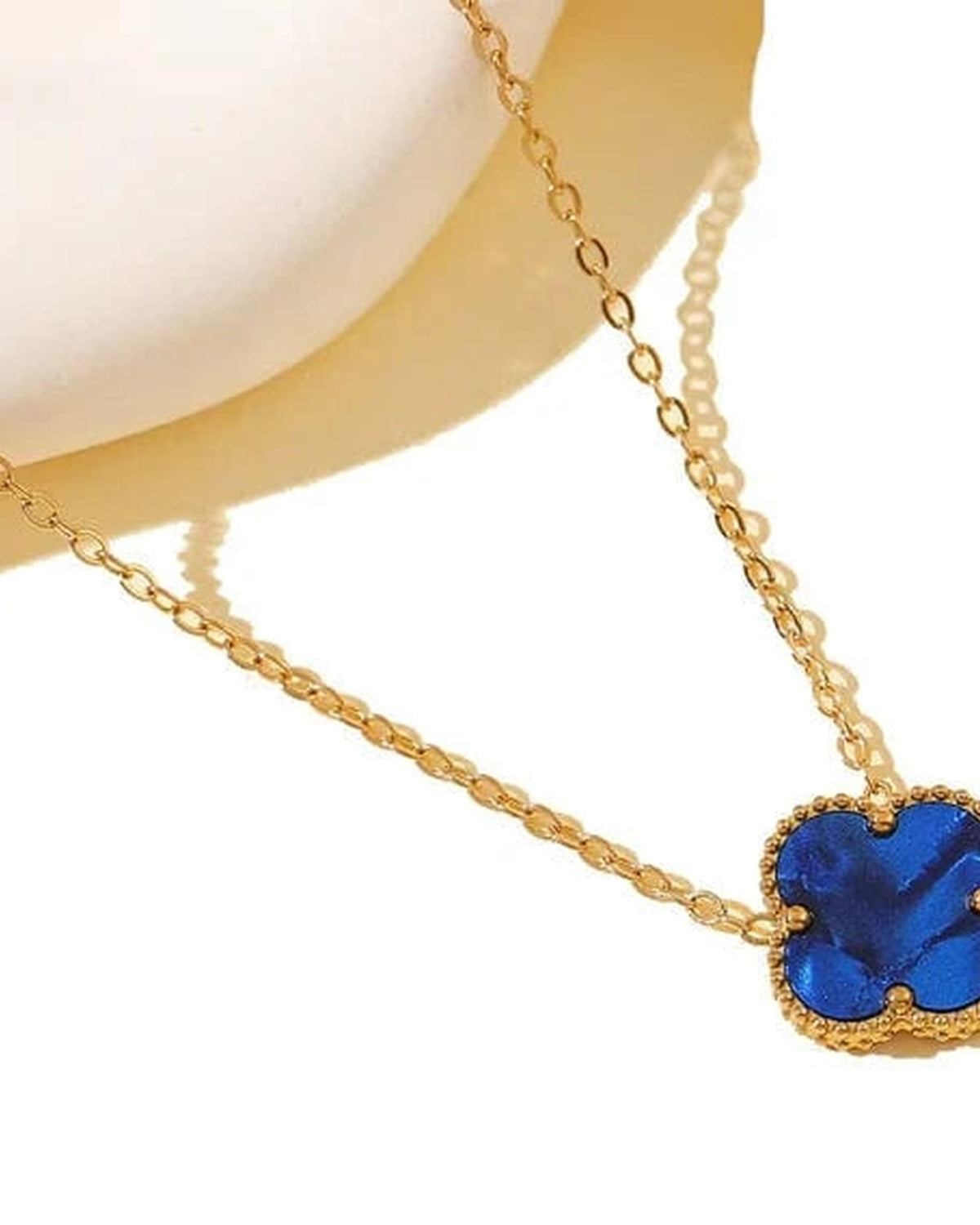 Susan Rose Stainless Steel Clover Necklace - Blue SSN70BLU Stainless Steel Clover Necklace - Blue Splash Swimwear Jewellery 500117