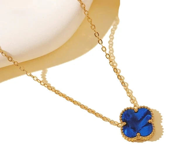 Susan Rose Stainless Steel Clover Necklace - Blue SSN70NBLU Stainless Steel Clover Necklace - Blue Splash Swimwear Jewellery