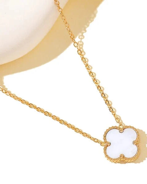 Susan Rose Stainless Steel Clover Necklace - White SSN70WH Stainless Steel Clover Necklace - White Splash Swimwear Jewellery
