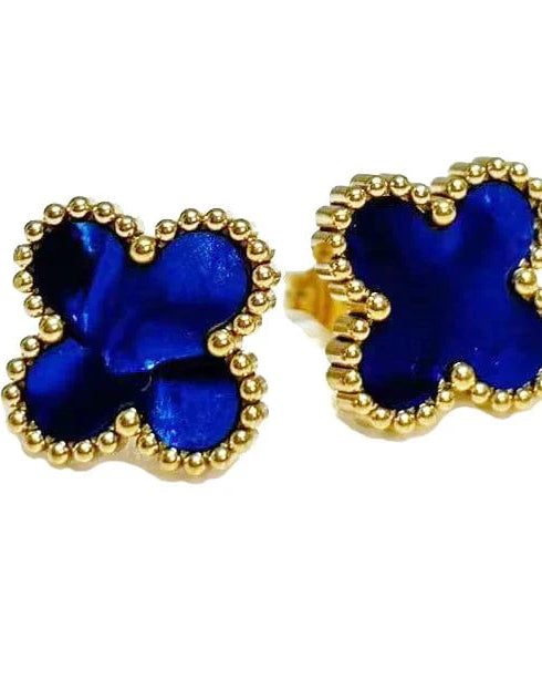Susan Rose Stainless Steel Clover Stud - Blue SSE80BLU Stainless Steel Clover Stud - Blue Splash Swimwear Jewellery