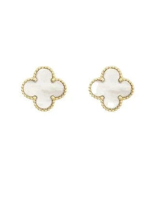 Susan Rose Stainless Steel Clover Stud - White SSE80WH Stainless Steel Clover Stud - White Splash Swimwear Jewellery