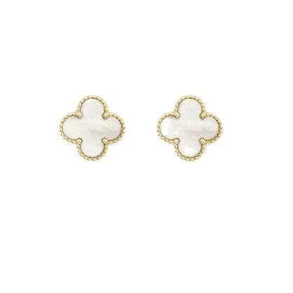 Susan Rose Stainless Steel Clover Stud - White SSE80WH Stainless Steel Clover Stud - White Splash Swimwear Jewellery