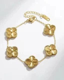 Susan Rose Stainless Steel Gold Clover Bracelet - Gold SSB60GLD Stainless Steel Gold Clover Bracelet - Gold Splash Swimwear Jewellery