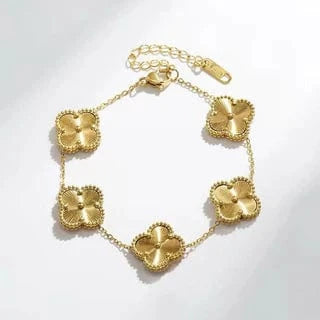 Susan Rose Stainless Steel Gold Clover Bracelet - Gold SSB60GLD Stainless Steel Gold Clover Bracelet - Gold Splash Swimwear Jewellery