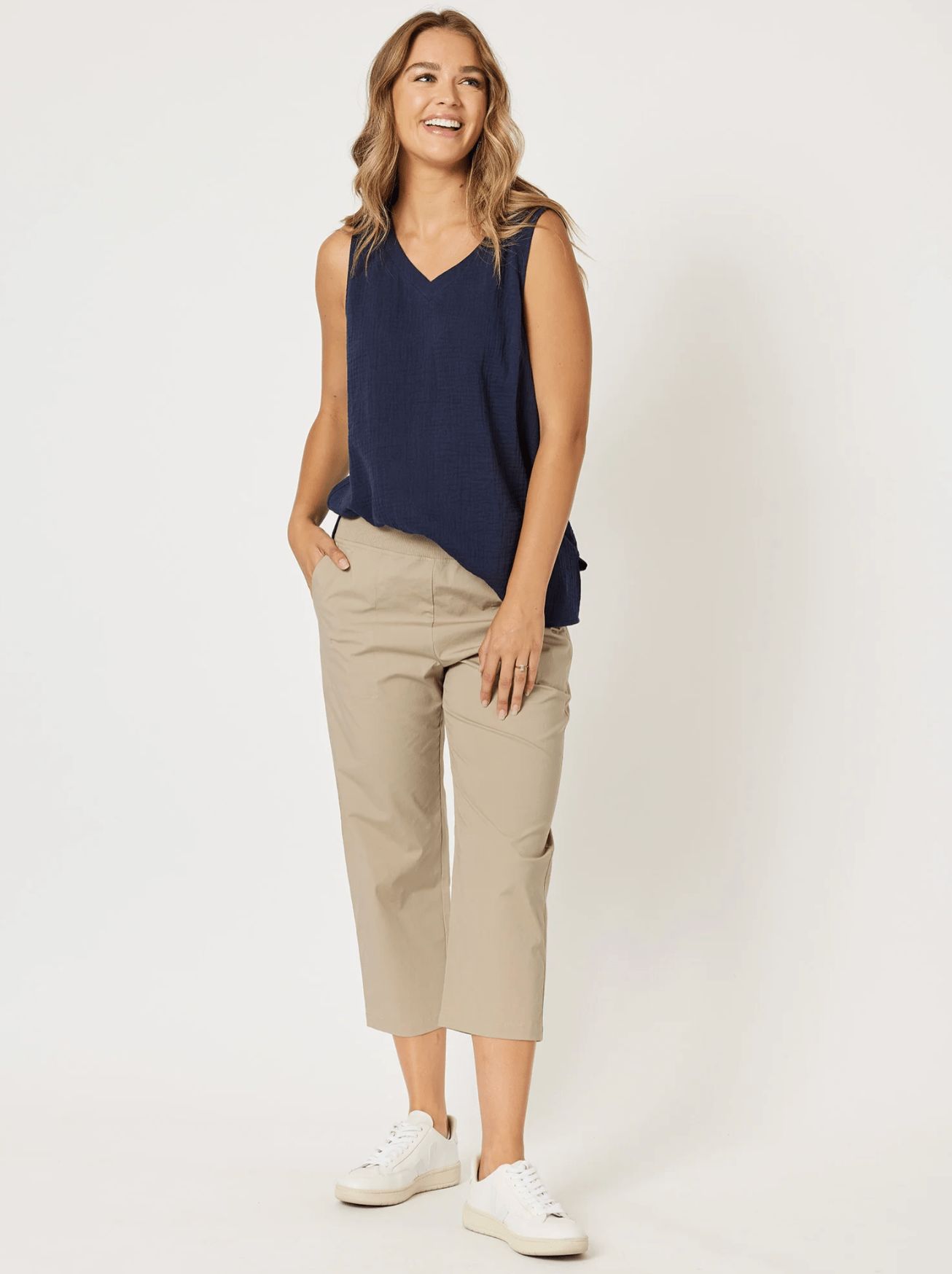 Threadz Santorini Cotton Crop Pant Threadz Santorini Cotton Pull On Shorts Splash Swimwear Pants