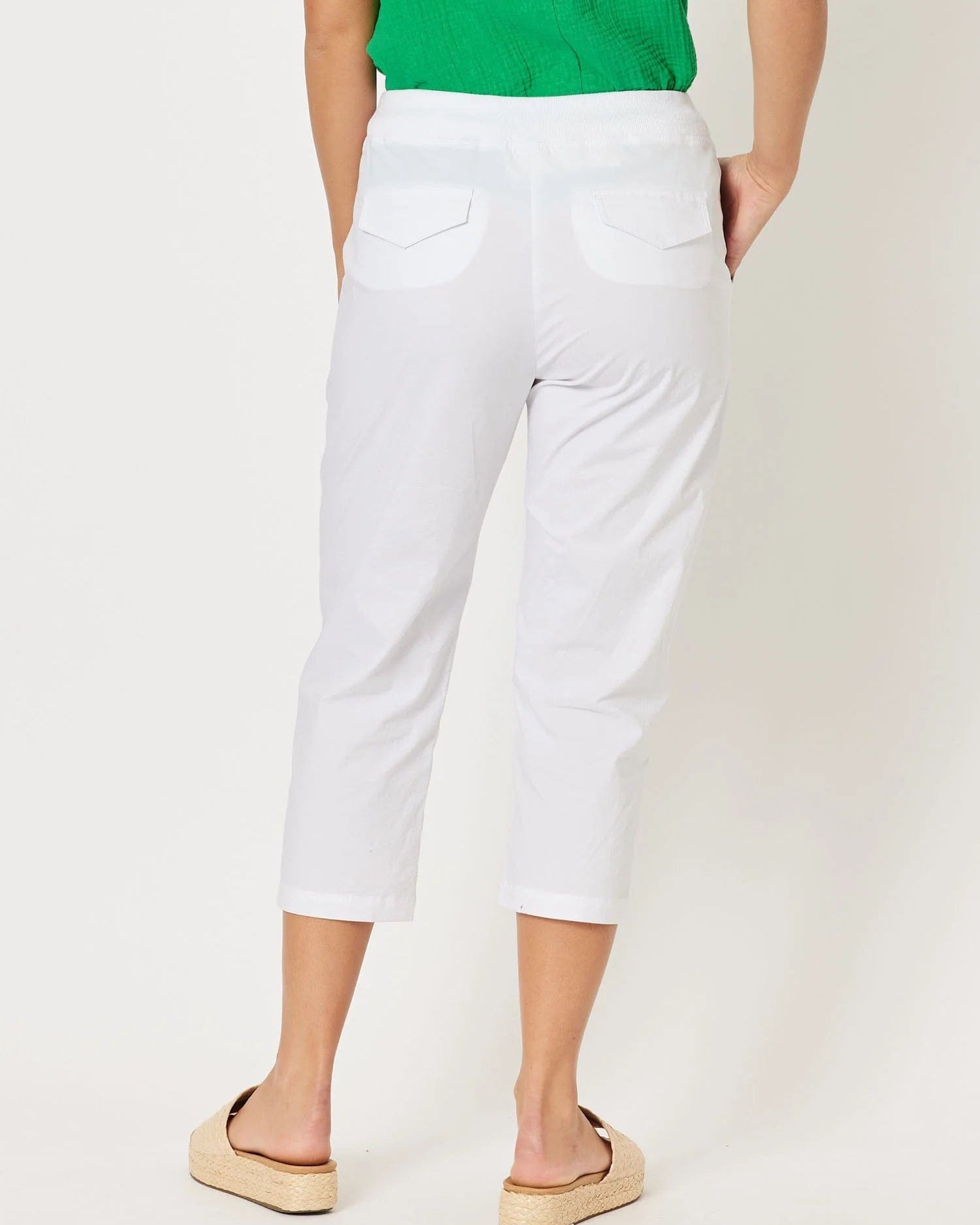 Threadz Pants Santorini Cotton Crop Pant Threadz Santorini Cotton Pull On Shorts