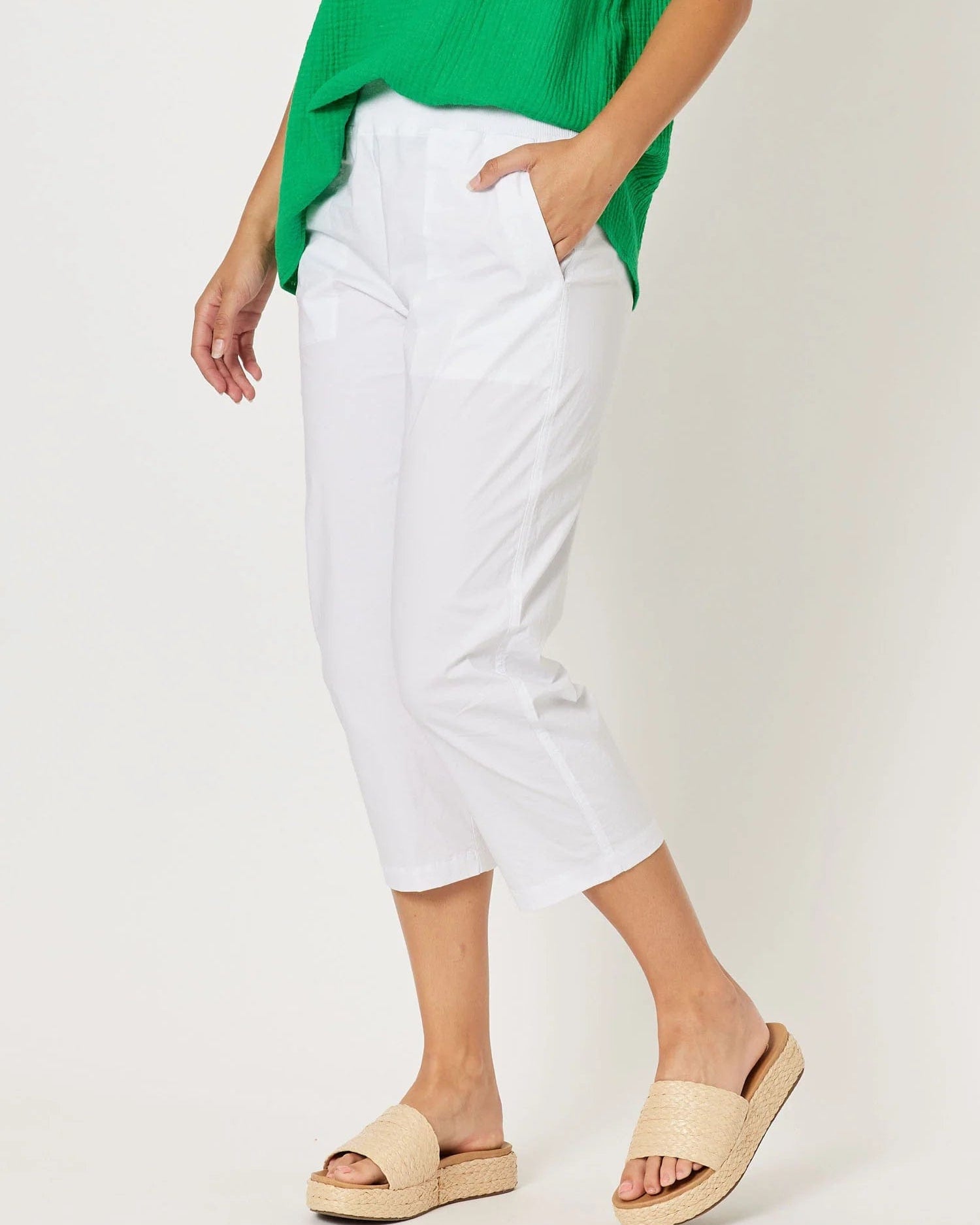 Threadz Santorini Cotton Crop Pant Threadz Santorini Cotton Pull On Shorts Splash Swimwear Pants