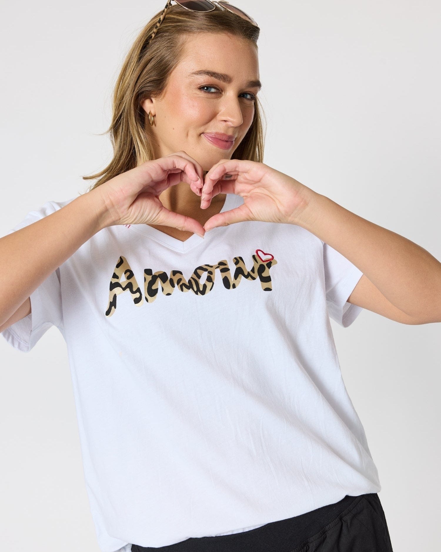 Threadz Threadz Amour Animal Print Tee - White Threadz Amour Animal Print Tee - White Splash Swimwear Tops