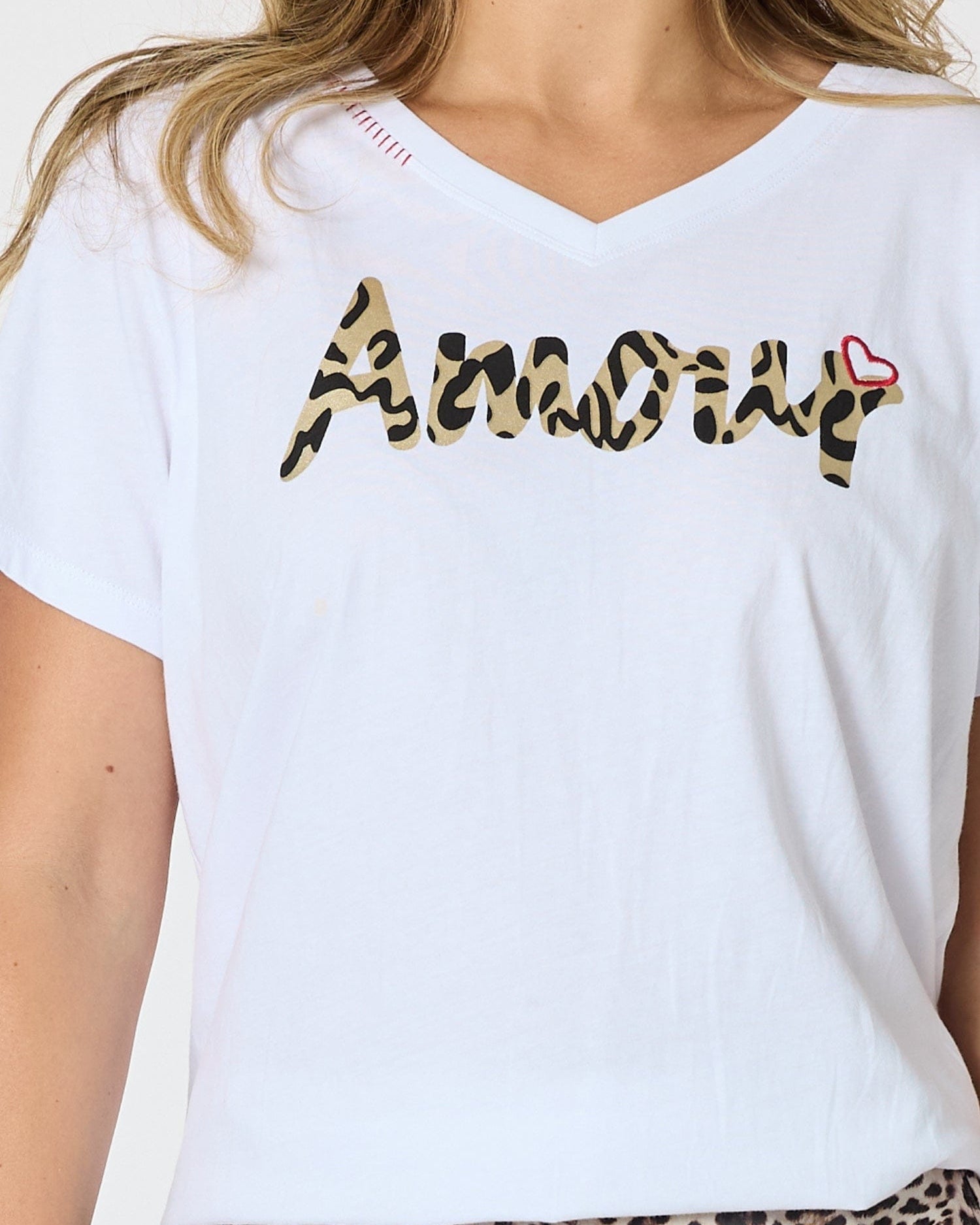 Threadz Threadz Amour Animal Print Tee - White Threadz Amour Animal Print Tee - White Splash Swimwear Tops