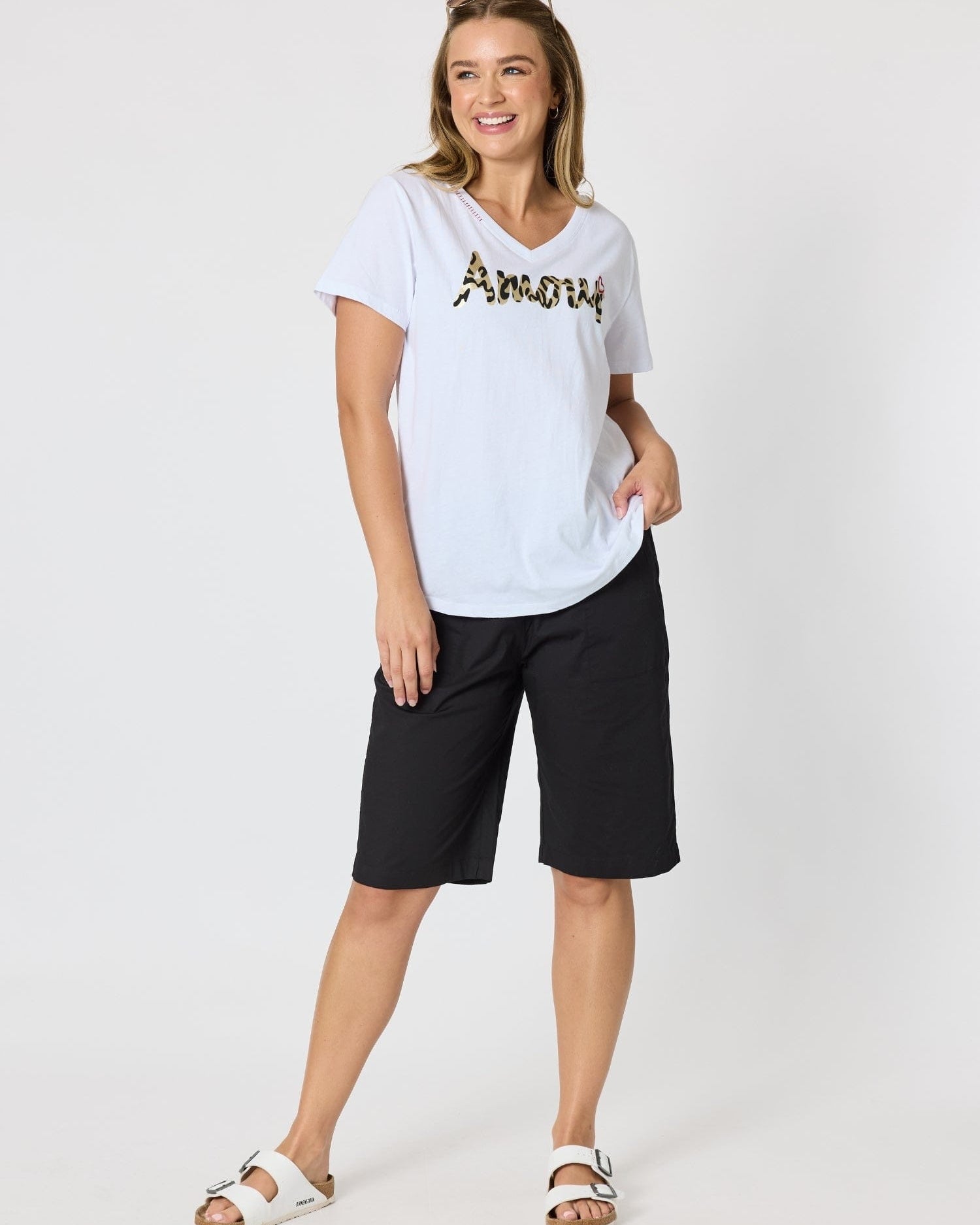 Threadz Threadz Amour Animal Print Tee - White Threadz Amour Animal Print Tee - White Splash Swimwear Tops
