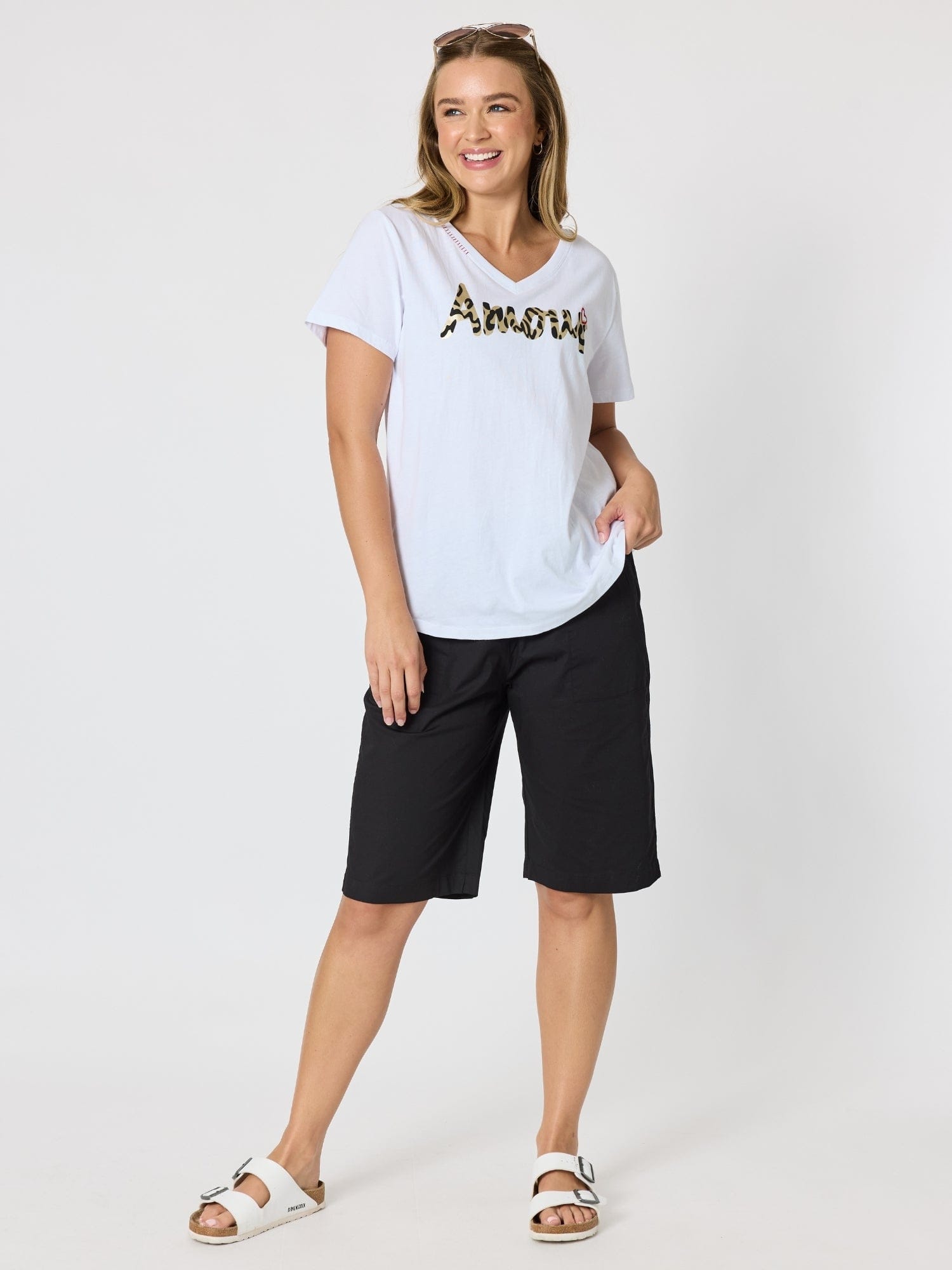 Threadz Threadz Amour Animal Print Tee - White Threadz Amour Animal Print Tee - White Splash Swimwear Tops