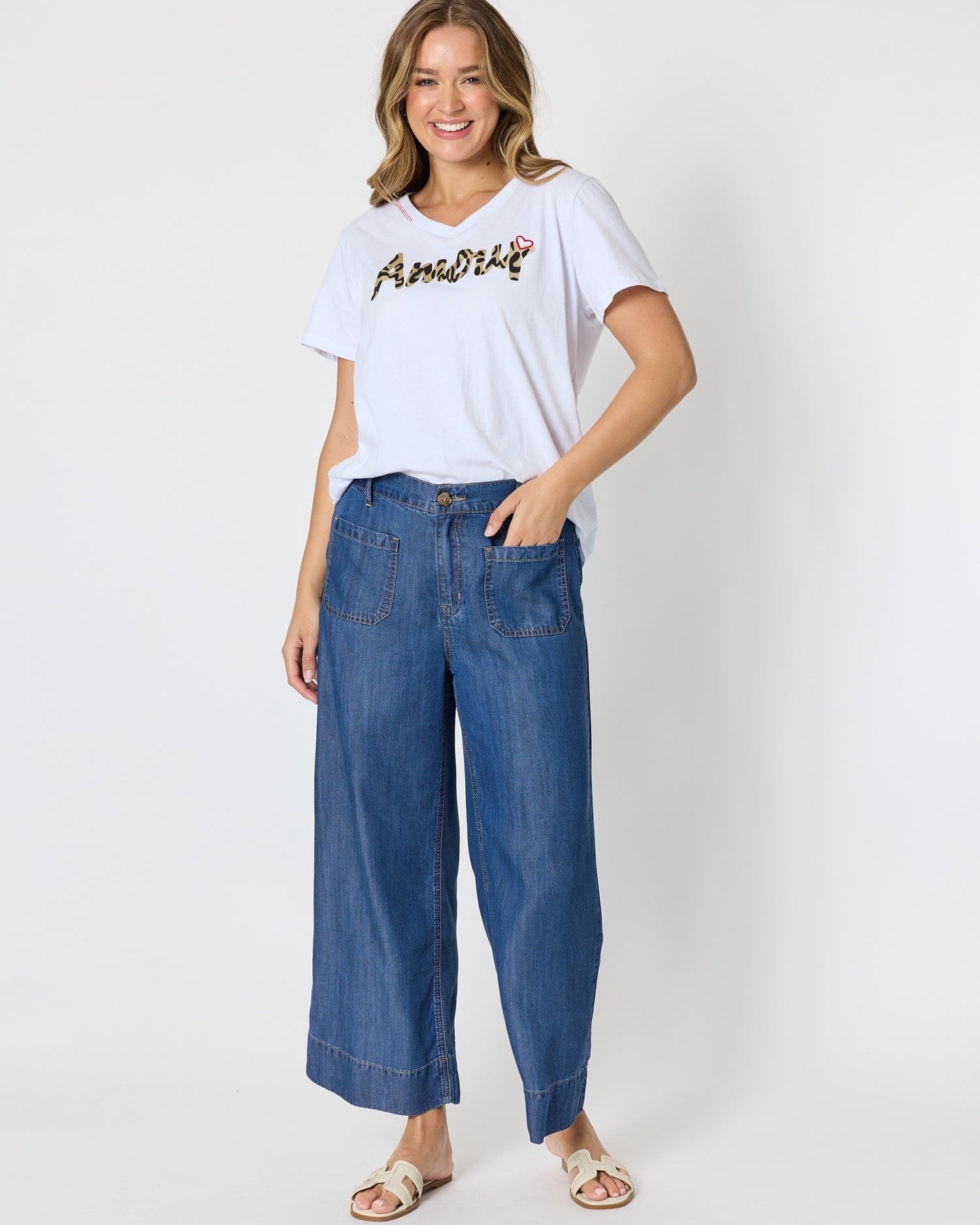 Threadz Threadz Amour Animal Print Tee - White Threadz Amour Animal Print Tee - White Splash Swimwear Tops