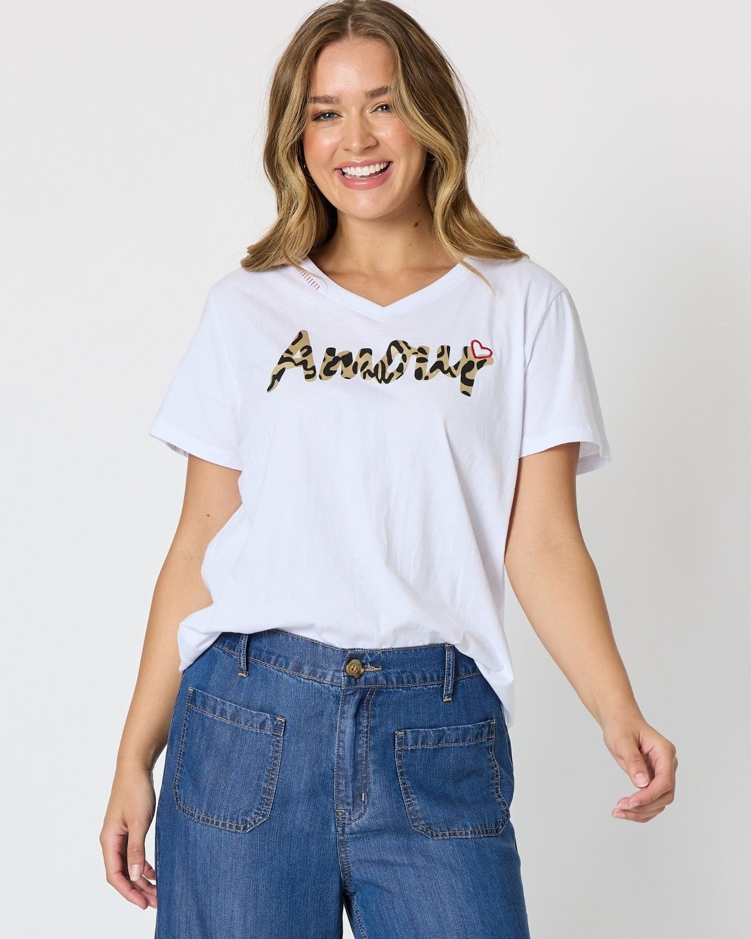 Threadz Threadz Amour Animal Print Tee - White Threadz Amour Animal Print Tee - White Splash Swimwear Tops