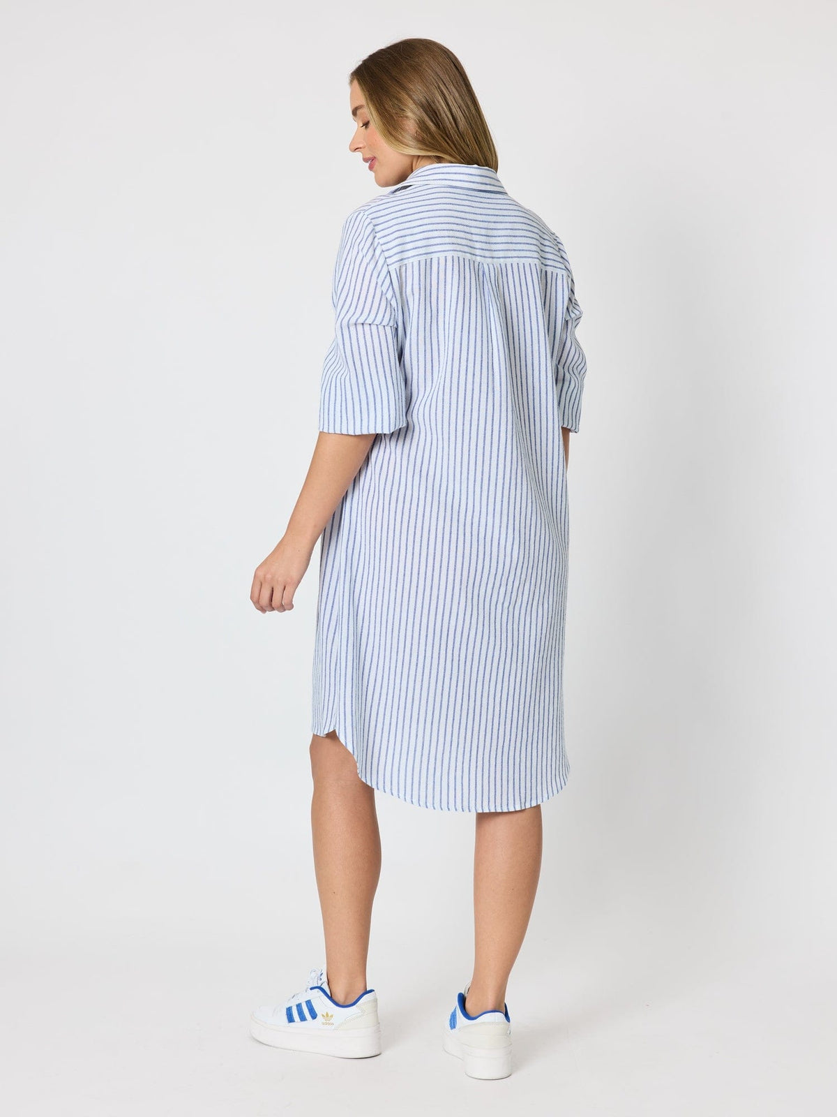 Threadz Threadz Coast Stripe Shirtdress - Blue/White Threadz Coast Stripe Shirtdress - Blue/White Splash Swimwear Dresses