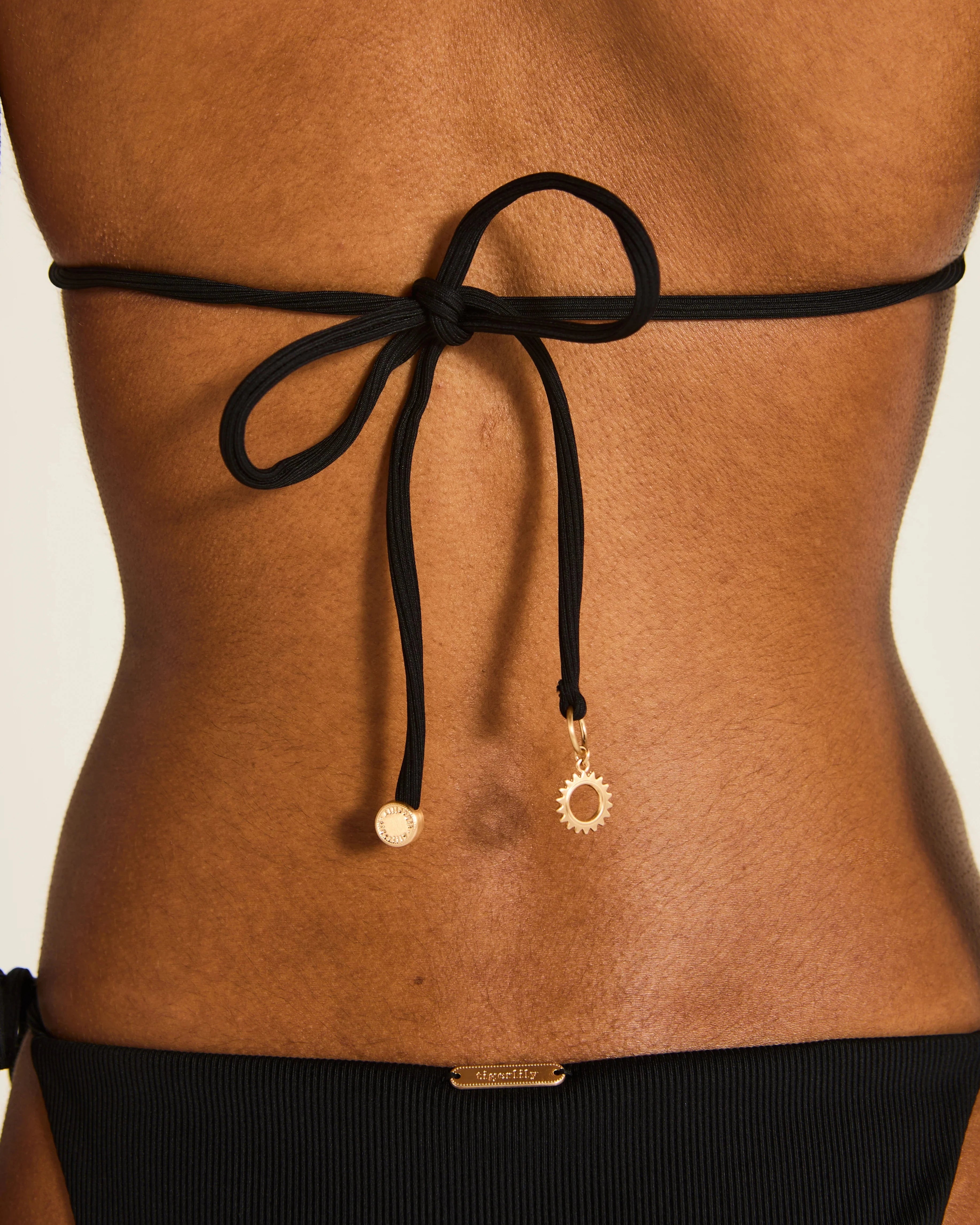 Tigerlily Tara Tri - Black Tigerlily Swim Classics Tara Tri - Licorice Splash Swimwear Bikini Tops