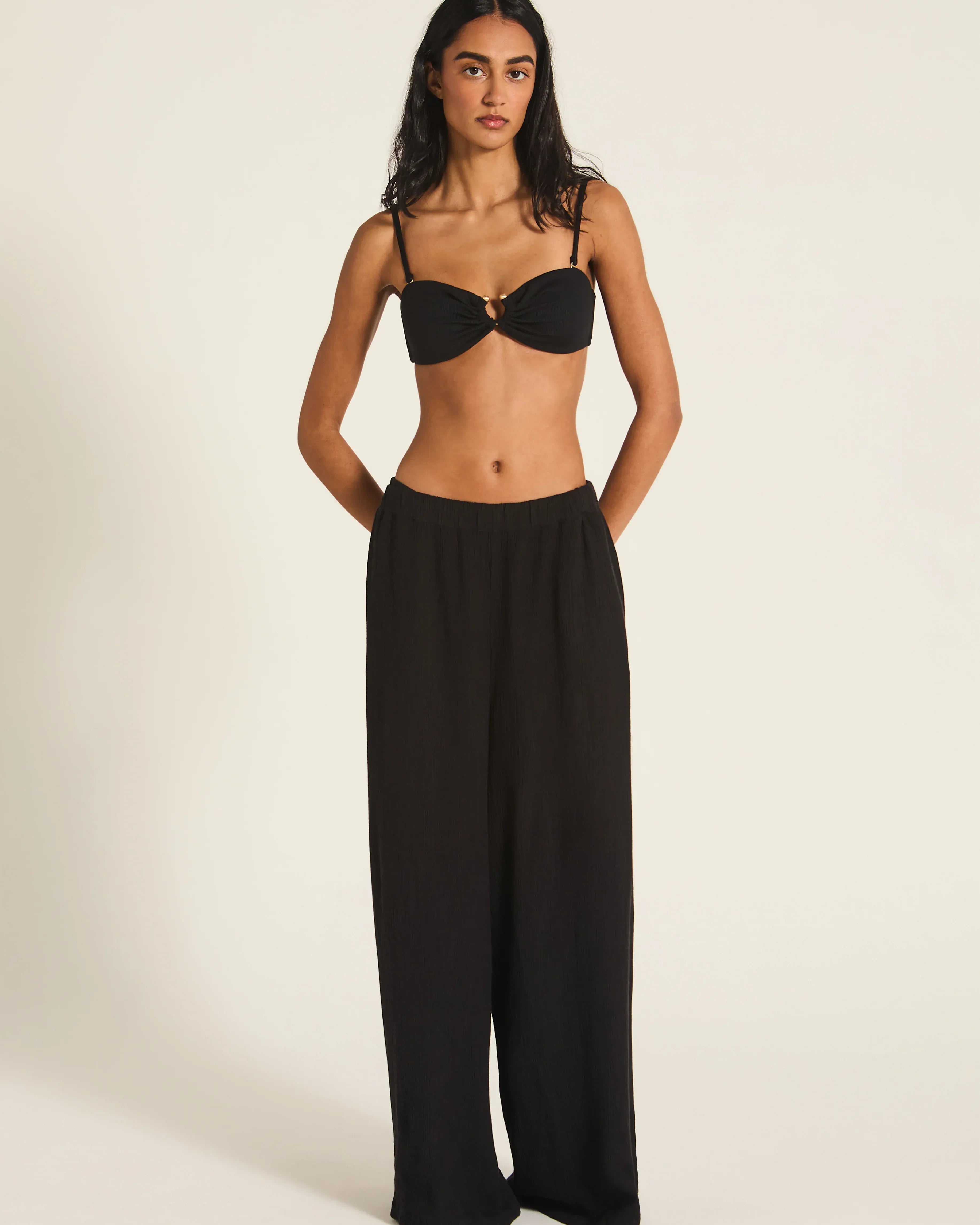 Tigerlily Tigerlily Alanya Pant - Black T761372 Tigerlily Alanya Pant - Black Splash Swimwear Bikini Tops S/M 9360519158625