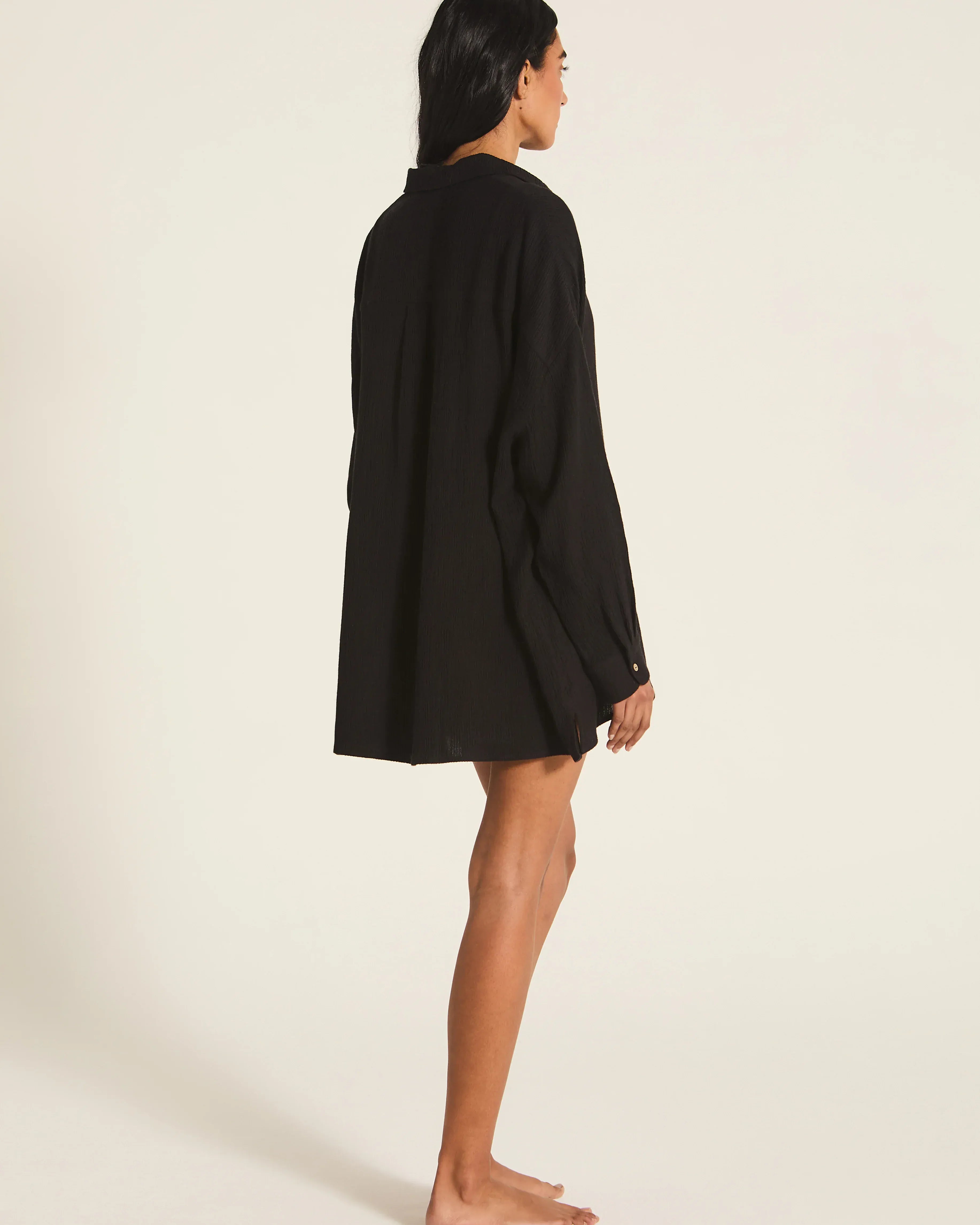 Tigerlily Tigerlily Amal Shirt Dress - Black T761036 Tigerlily Amal Shirt Dress - Black Splash Swimwear Shirts S/M 9360519158533