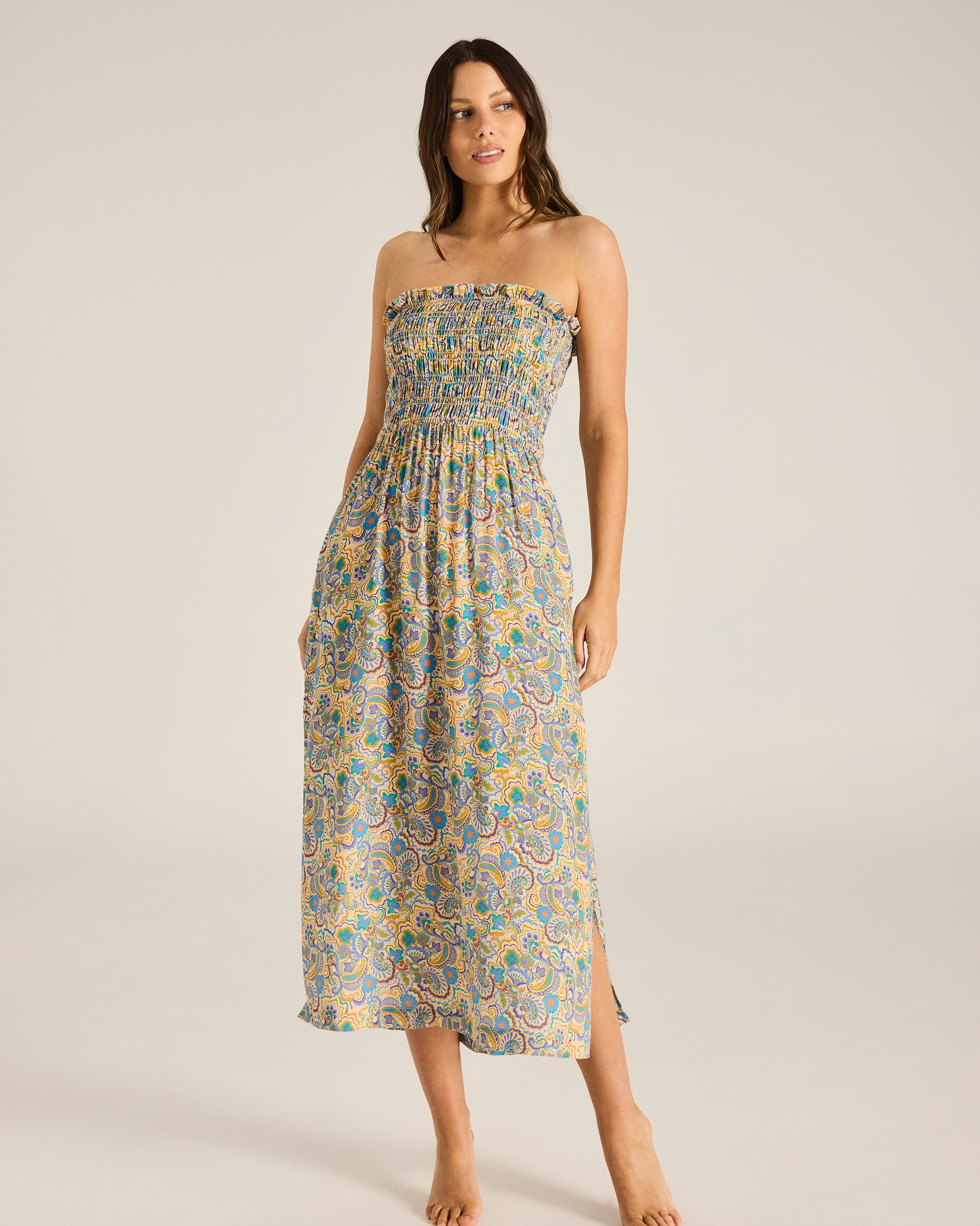 Tigerlily Tigerlily Anara Azora Midi Dress Tigerlily Anara Azora Midi Dress Splash Swimwear One Piece
