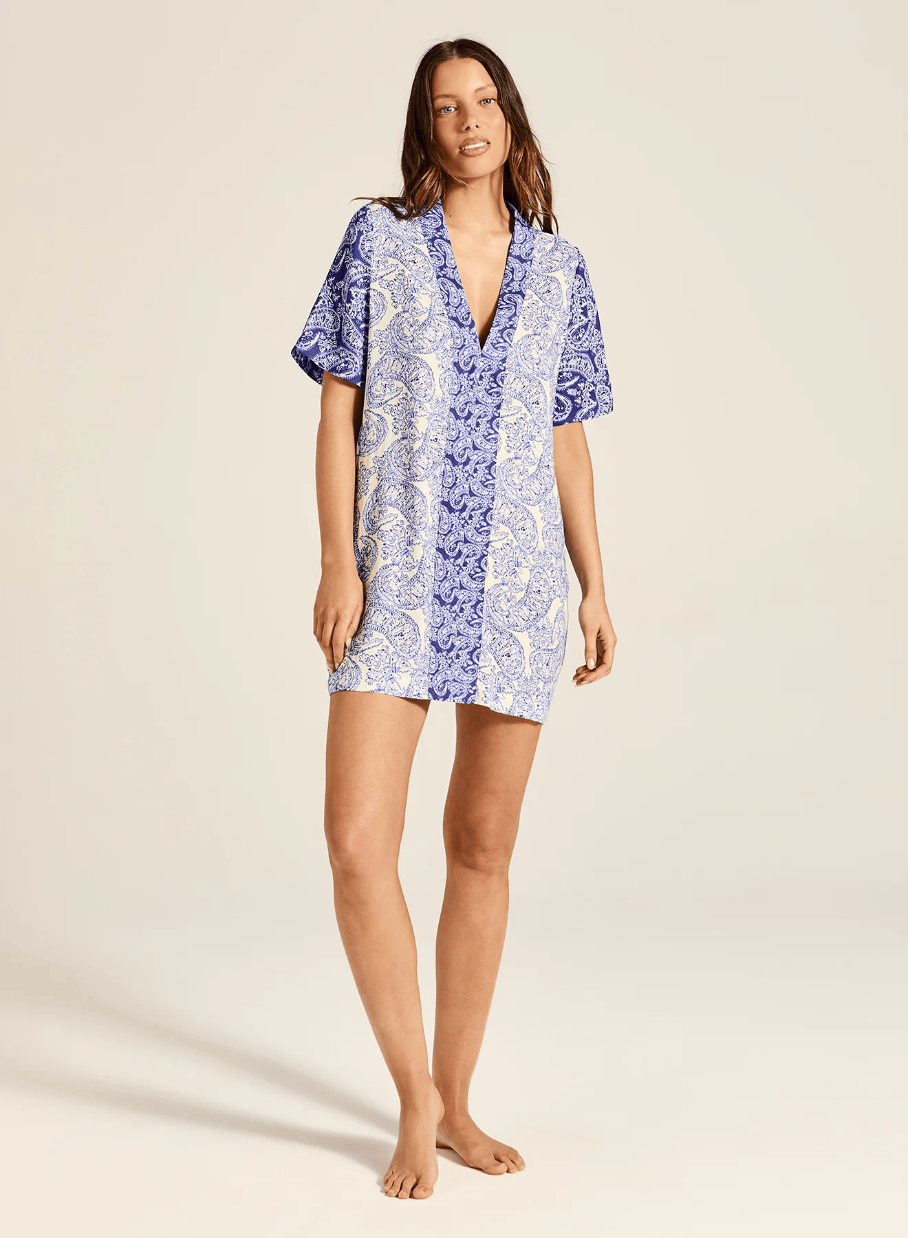 Tigerlily Tigerlily Anja Anastasia Mini Kaftan - Oceania Tigerlily Anja Anastasia Mini Kaftan - Oceania Splash Swimwear Bikini Tops