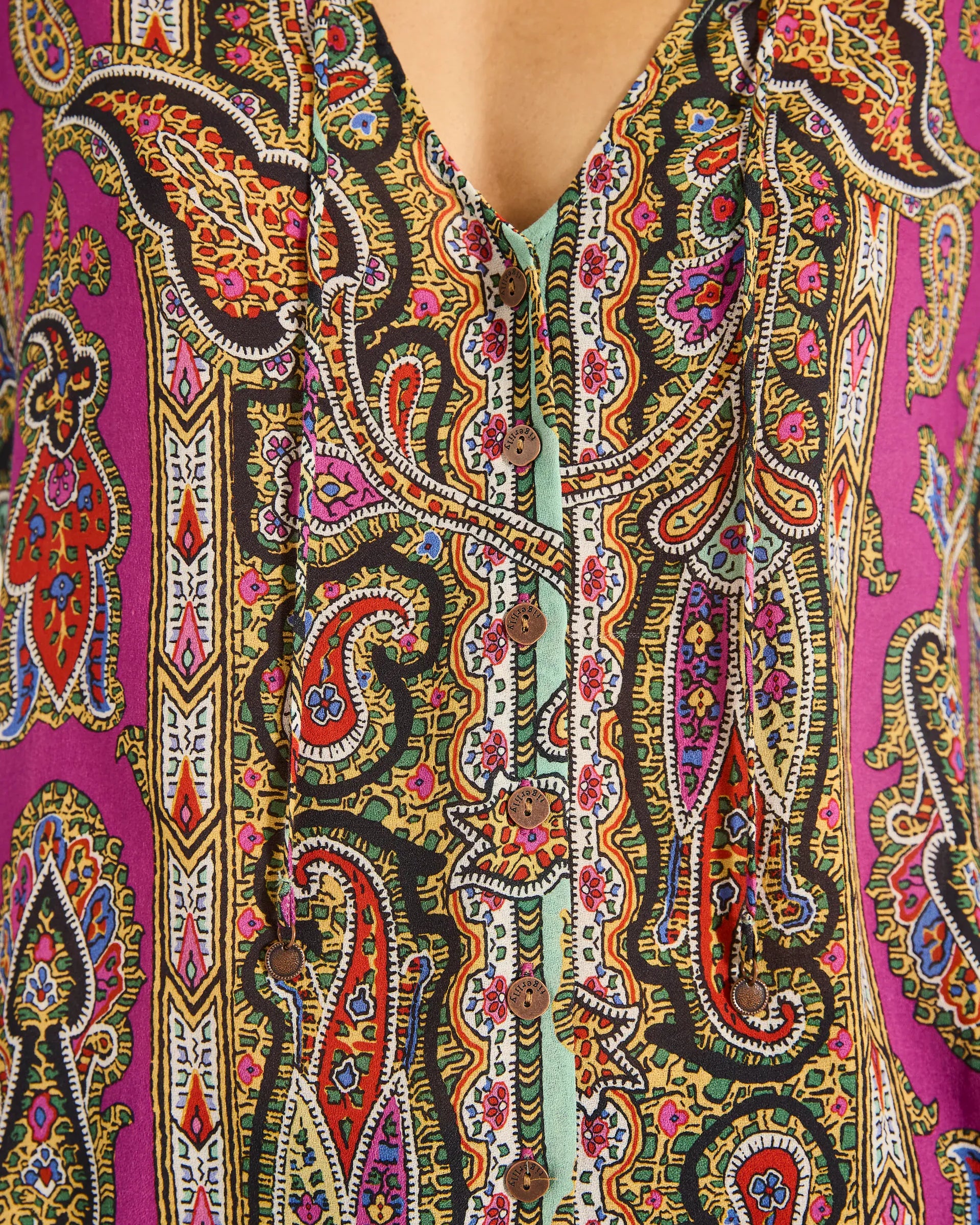 Tigerlily Tigerlily Caya Haveli Shirt - Magenta Tigerlily Caya Haveli Shirt - Magenta Splash Swimwear Shirts