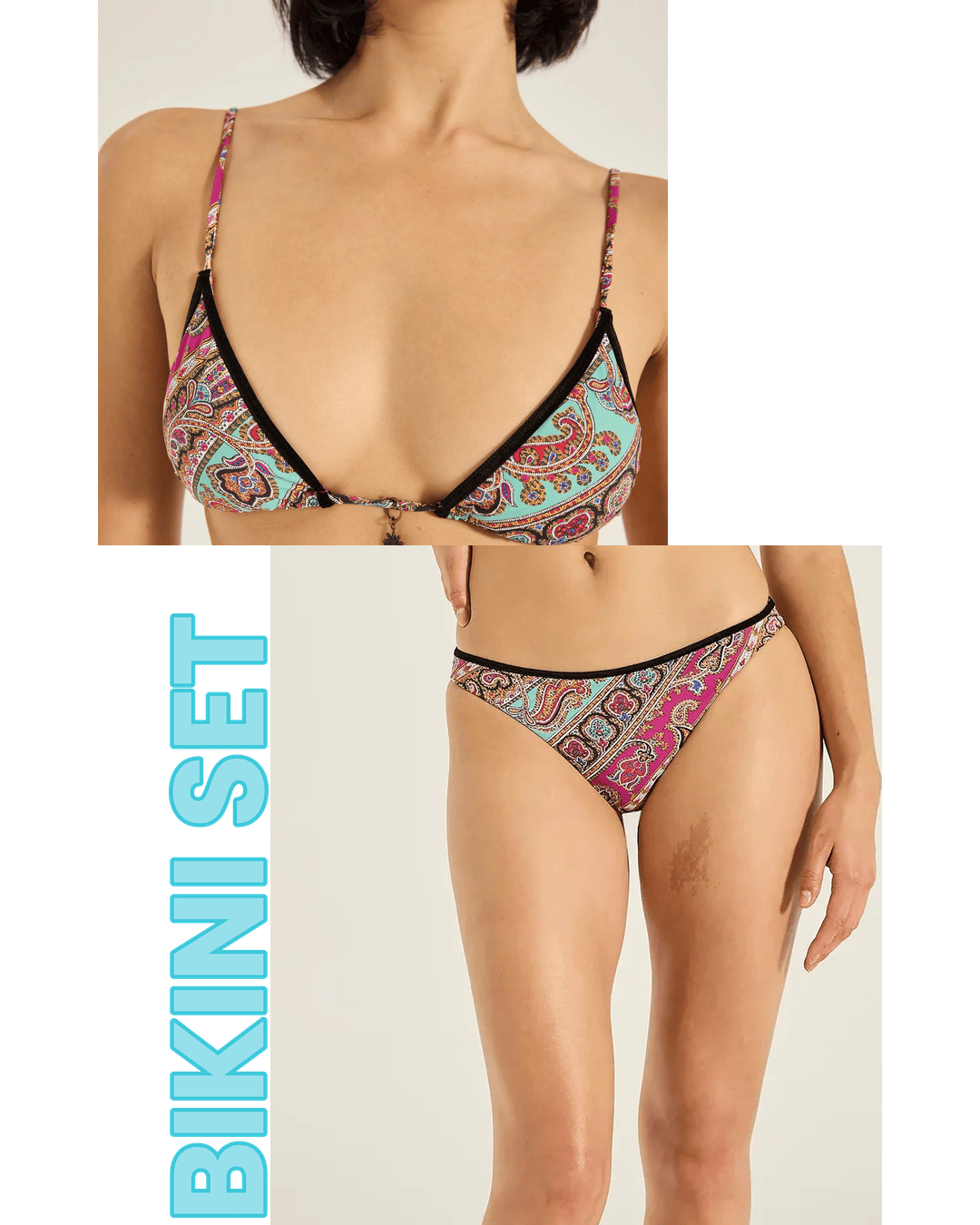 Tigerlily Tigerlily Caya Tara Triangle Top & Tiger Bottom Bikini Set - Magenta T762560+T762561-XS Tigerlily Caya Tara Triangle Top & Tiger Bottom Bikini Set - Magenta Splash Swimwear Bikini Set XS 15567461067673