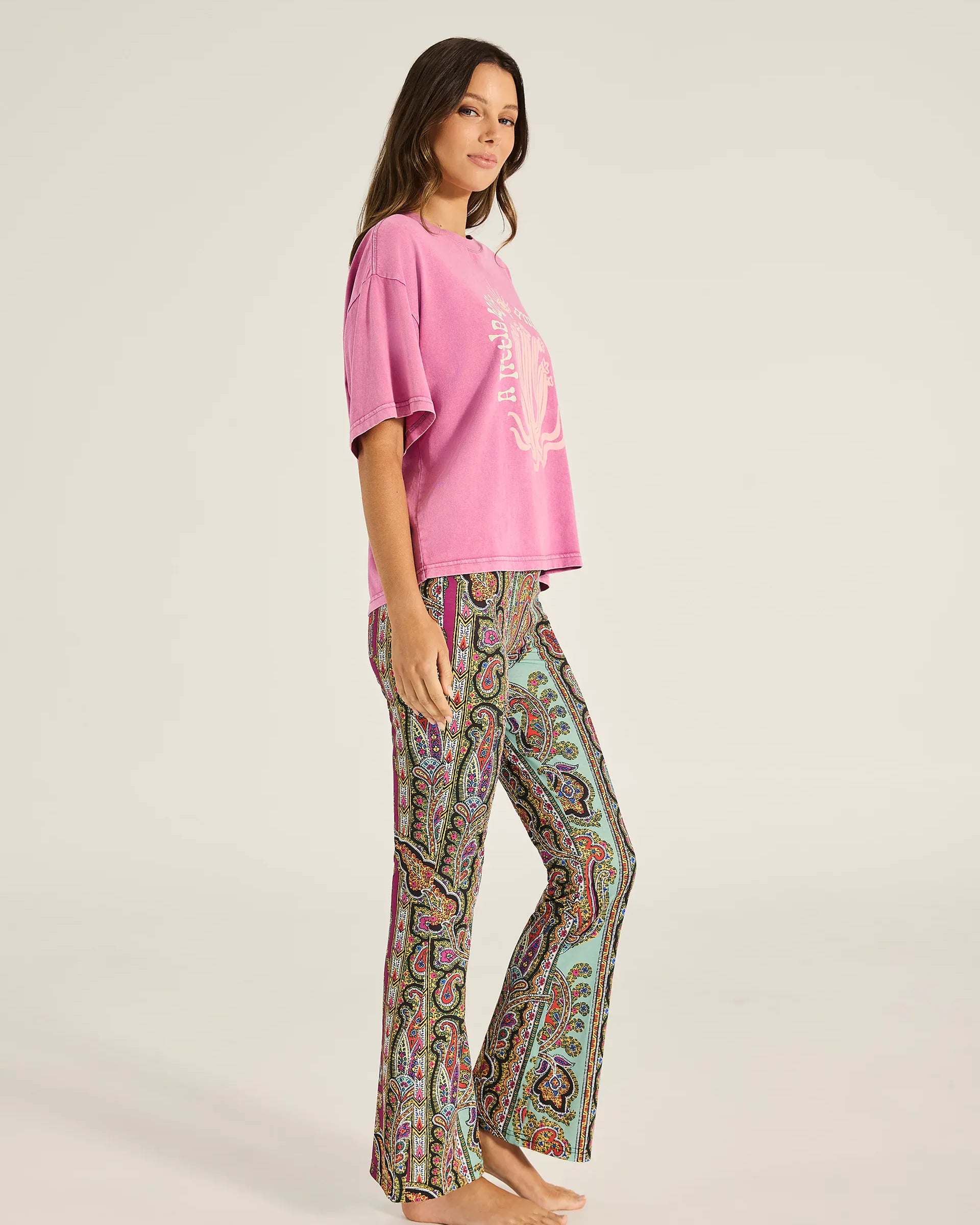 Tigerlily Tigerlily Caya Wild Child Boxy Tee - Magenta Tigerlily Caya Wild Child Boxy Tee - Magenta Splash Swimwear Shirts