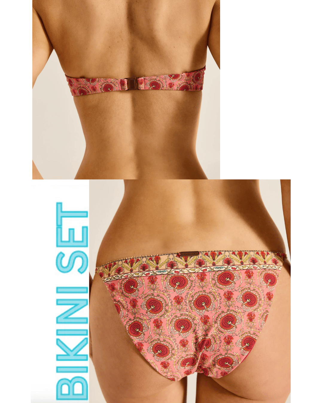 Tigerlily Tigerlily Rossellini Holly Bralette & Miranda Bikini Bottom - Candy Tigerlily Rossellini Holly Bralette & Miranda Bikini Bottom - Candy Splash Swimwear Bikini Set L