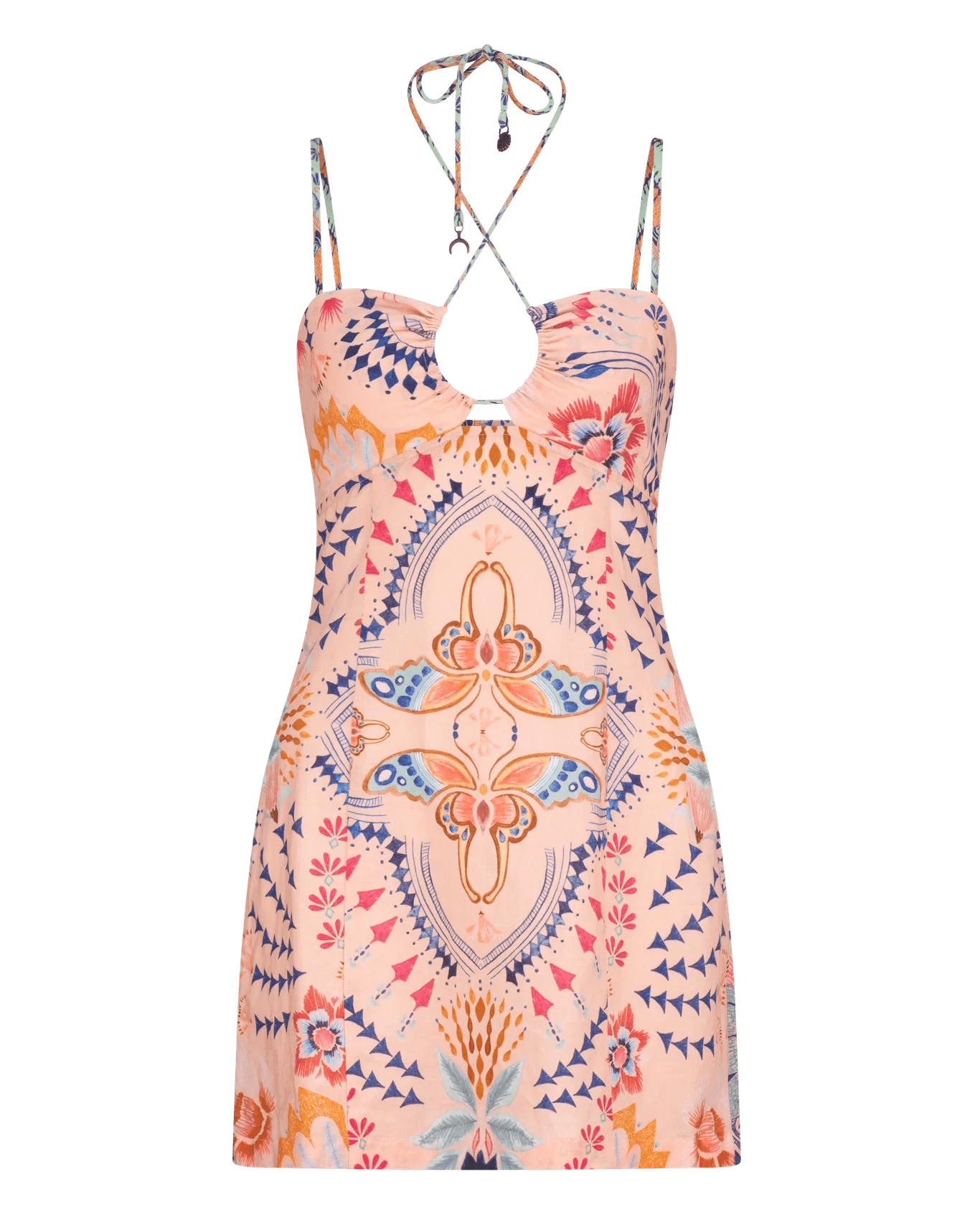 Tigerlily Wandering Folk Olive Mini Dress - Rosa Tigerlily Wandering Folk Olive Mini Dress - Rosa Splash Swimwear Dresses