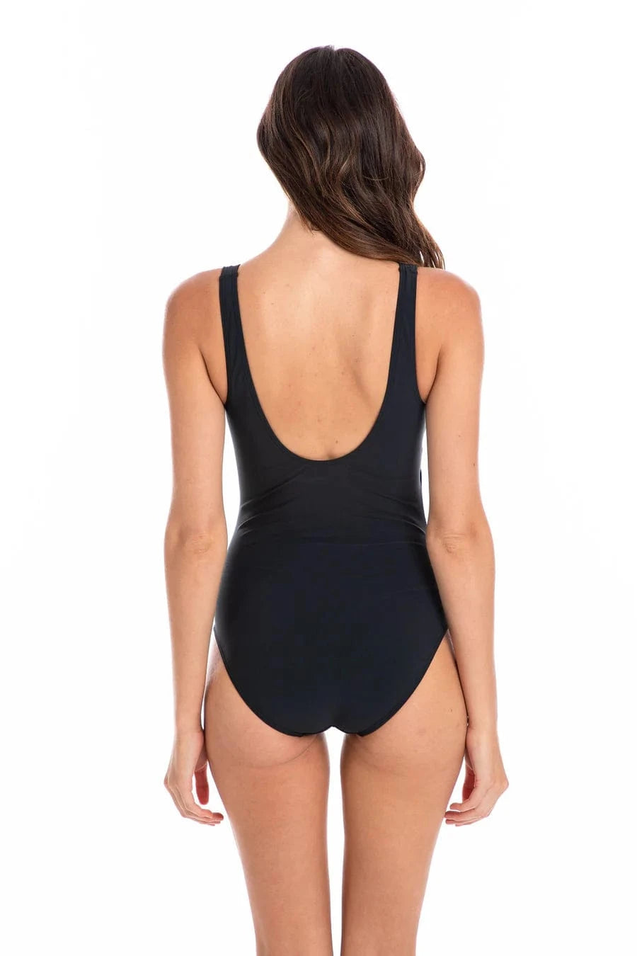 TOGS Togs Black Surplice One Piece Swimsuit Togs Black Surplice One Piece Swimsuit Splash Swimwear