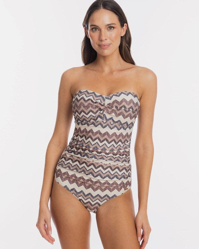 TOGS Togs Chestnut Bandeau One Piece Togs Chestnut Bandeau One Piece Splash Swimwear One Piece