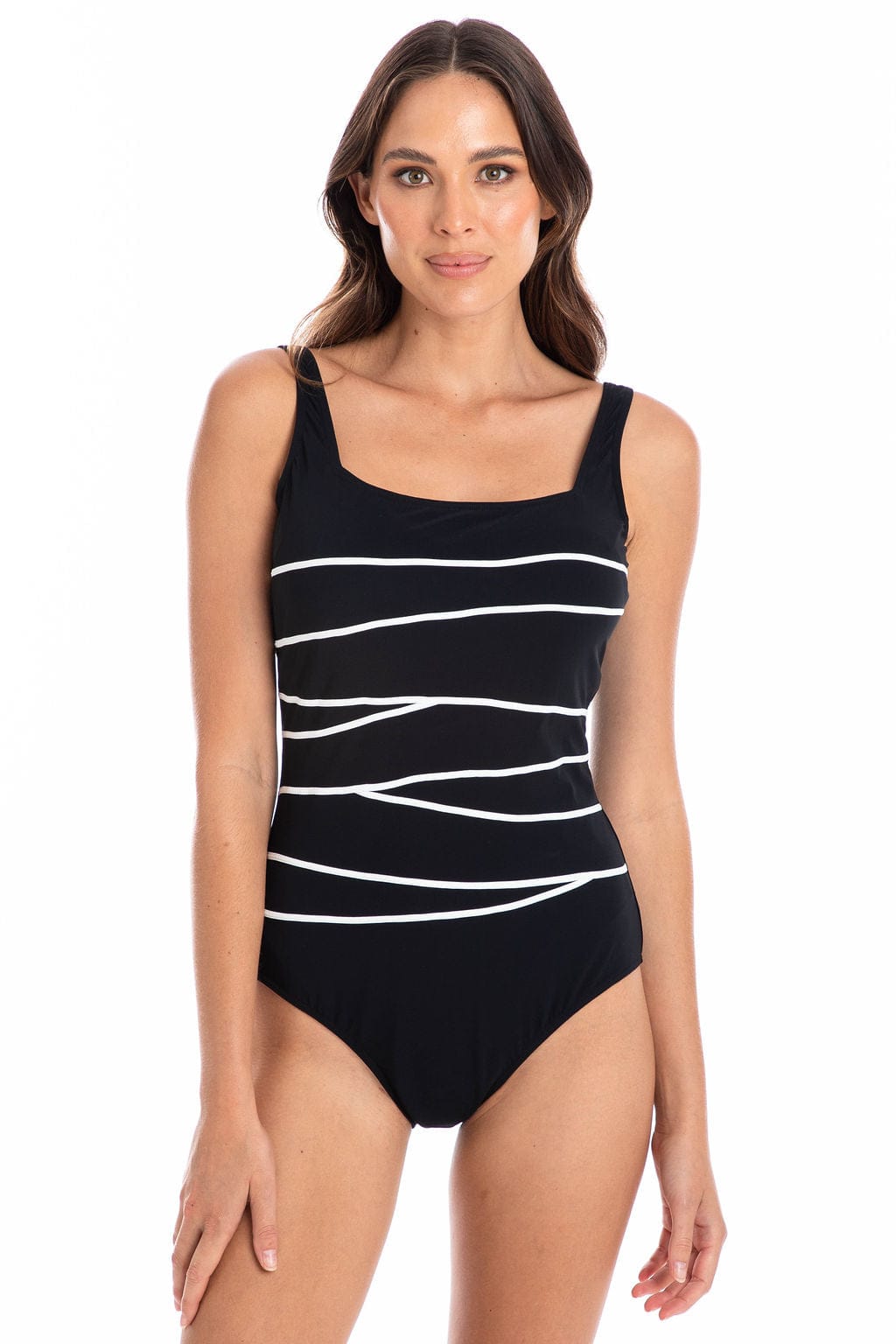 TOGS Togs Chlorine Resistant Square Binding One Piece Togs Chlorine Resistant Square Binding One Piece Splash Swimwear One Piece