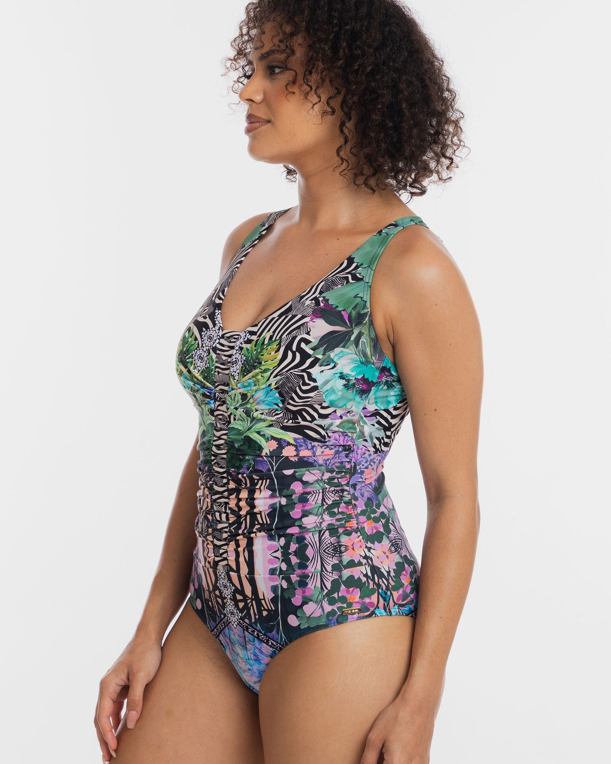 TOGS Togs Gaia V Neck Ruched One Piece Togs Gaia V Neck Ruched One Piece Splash Swimwear One Piece