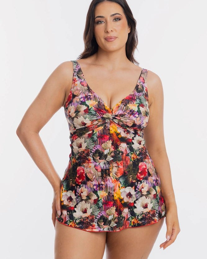 TOGS Togs Valencia Swimdress Twist Togs Valencia Swimdress Twist Splash Swimwear Swim Dress