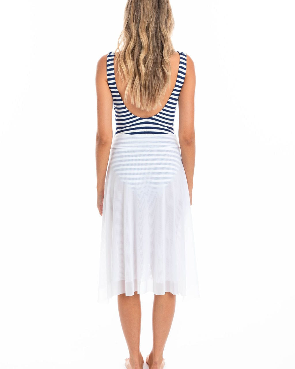 TOGS Togs White Mesh Frill Skirt Togs White Mesh Frill Skirt Splash Swimwear Skirts