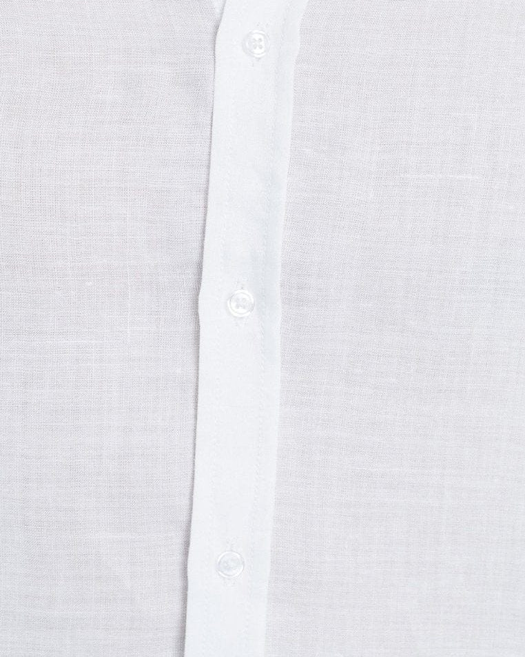 Vacay Swimwear Linen Long Sleeve Shirt - White Vacay Linen Shirt - White Splash Swimwear Mens