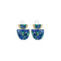 Van Gogh Irises Layered Double Bell Drop Earrings - Moe Moe - Splash Swimwear  - accessories, earrings, Feb24, moe moe, new accessories, new arrivals - Splash Swimwear 