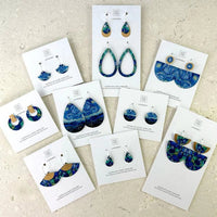 Van Gogh Irises Layered Double Bell Drop Earrings - Moe Moe - Splash Swimwear  - accessories, earrings, Feb24, moe moe, new accessories, new arrivals - Splash Swimwear 