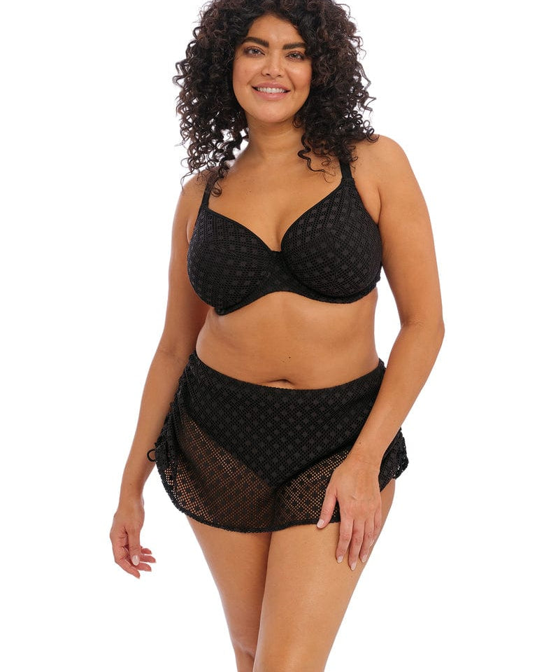 Wacoal Elomi - Bazaruto Adjustable Skirted Bikini Brief - Black Elomi - Bazaruto Adjustable Skirted Bikini Brief - Black Splash Swimwear Bikini Bottoms