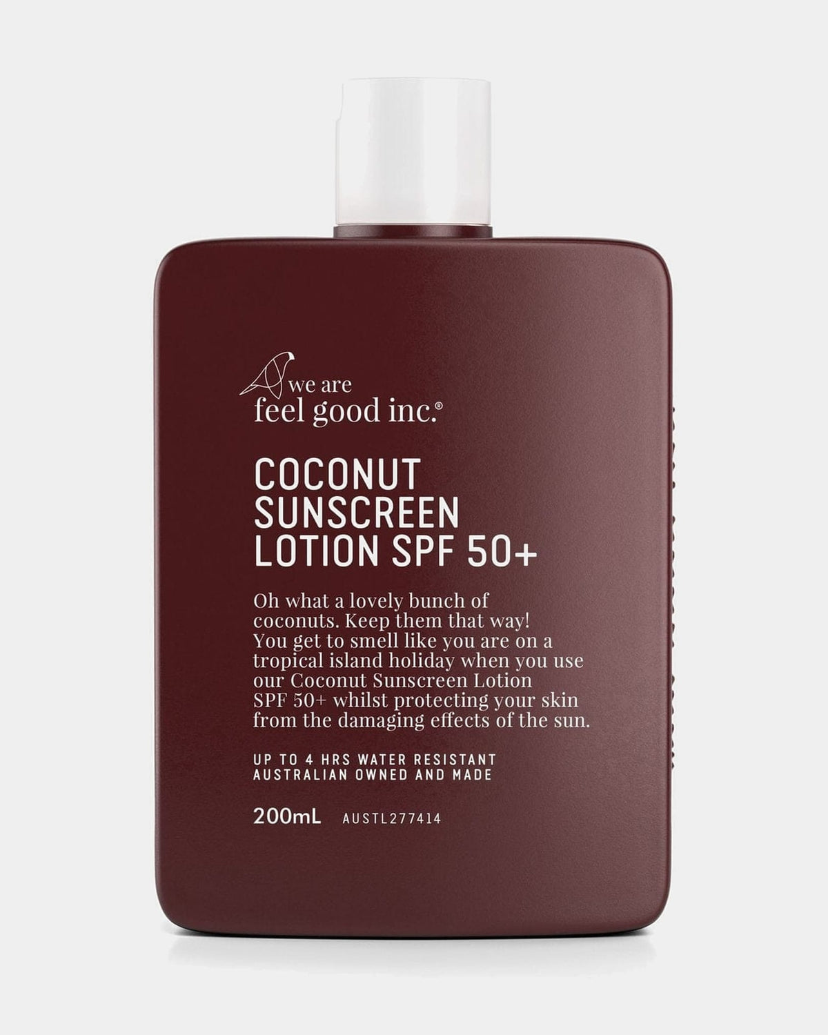 We Are Feel Good Inc. Coconut Sunscreen SPF50+ (200ml) FGCOC200 Coconut Sunscreen SPF50+ (200ml) Splash Swimwear Health & Beauty 9359702000162