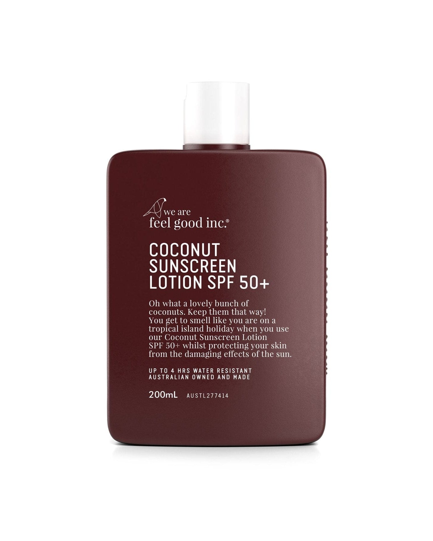 We Are Feel Good Inc. Coconut Sunscreen SPF50+ (200ml) FGCOC200 Splash Swimwear Health & Beauty 9359702000162