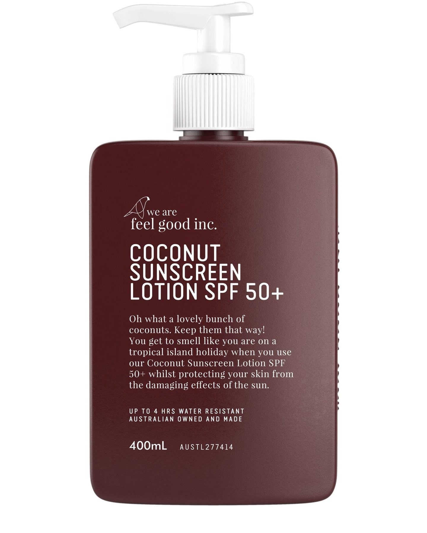 We Are Feel Good Inc. Coconut Sunscreen SPF50+ (400ml) FGCOC400 Splash Swimwear Health & Beauty 400ml 9359702000230