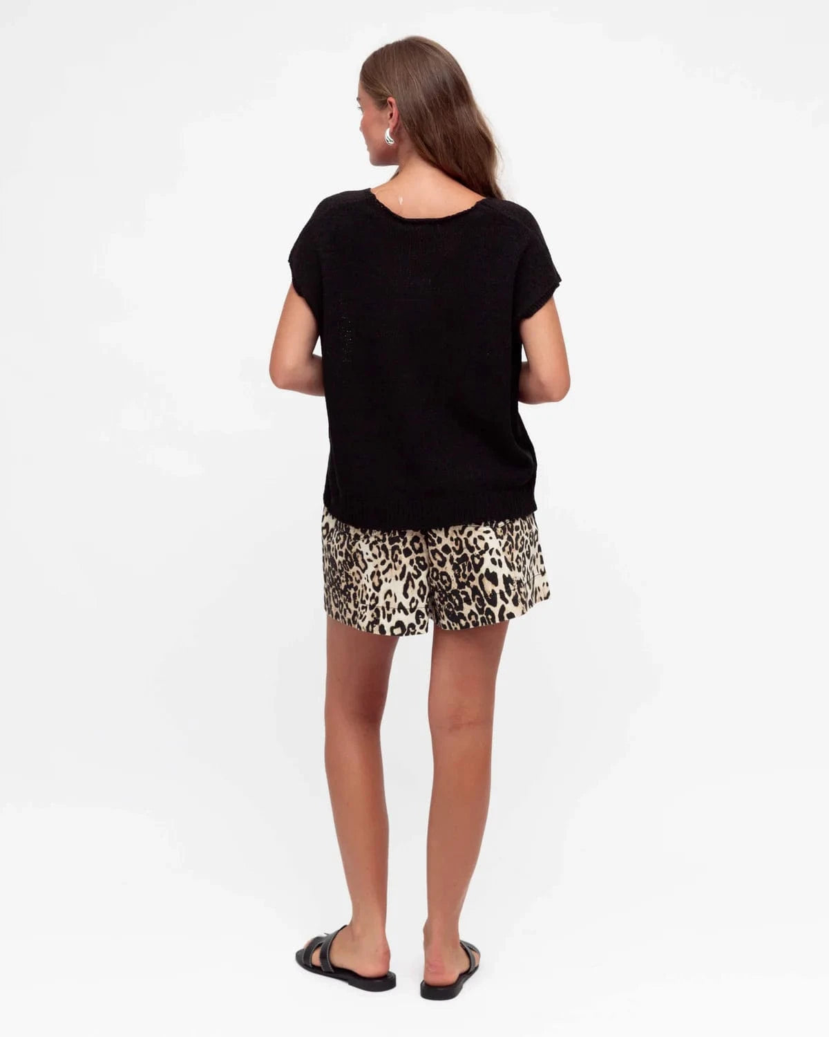 White Closet Label of Love Cream Leopard High Waist Shorts Label of Love Cream Leopard High Waist Shorts Splash Swimwear Womens Shorts