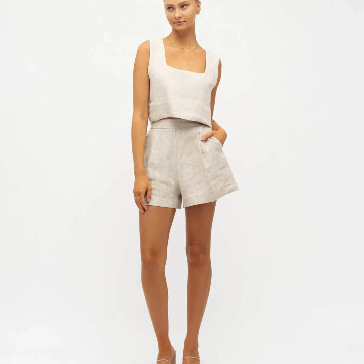 White Closet White Closet Linen Co-ord Shorts White Closet Linen Co-ord Shorts Splash Swimwear Shorts