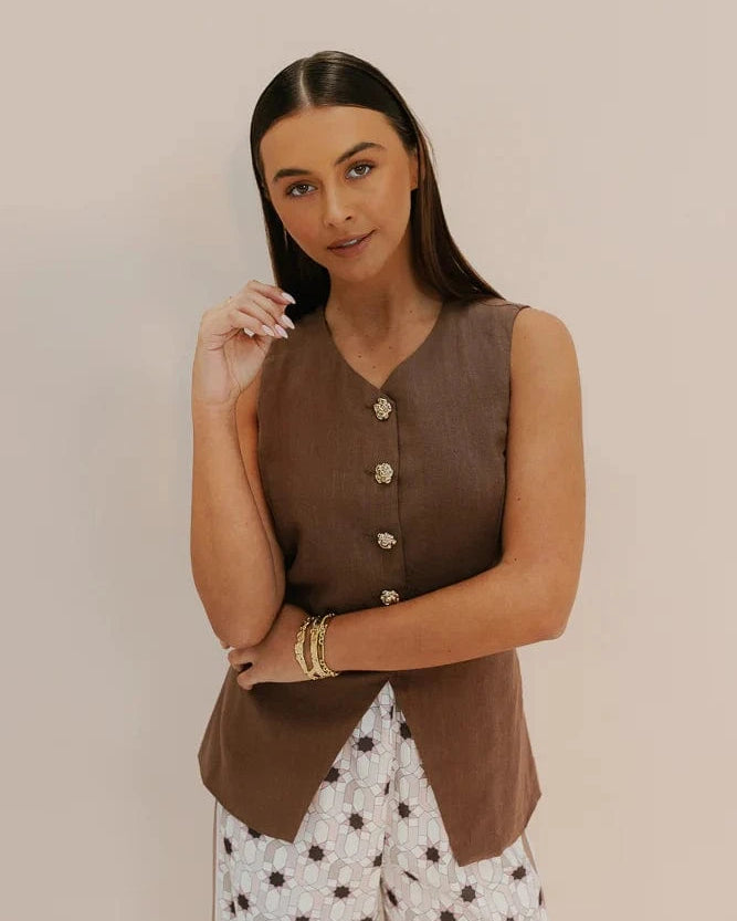 Zella Finch Vest - Chocolate Finch Vest - Chocolate Splash Swimwear