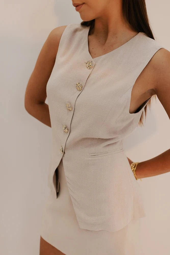 Zella The Label Puffin Vest - Sand Puffin Vest - Sand Splash Swimwear