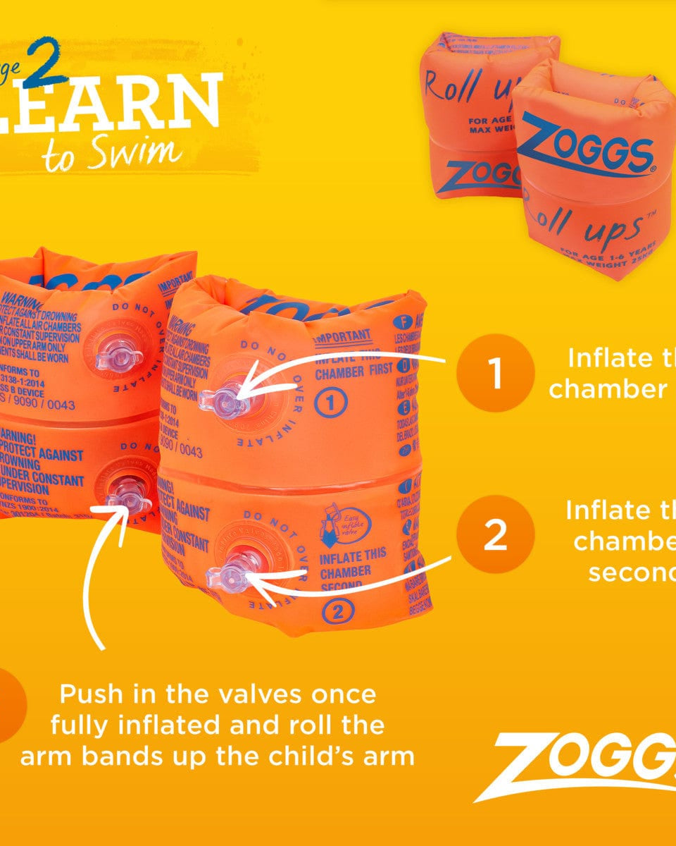 Zoggs Roll-Ups 1-6yrs 301204 Splash Swimwear Swim Accessories 749266012043